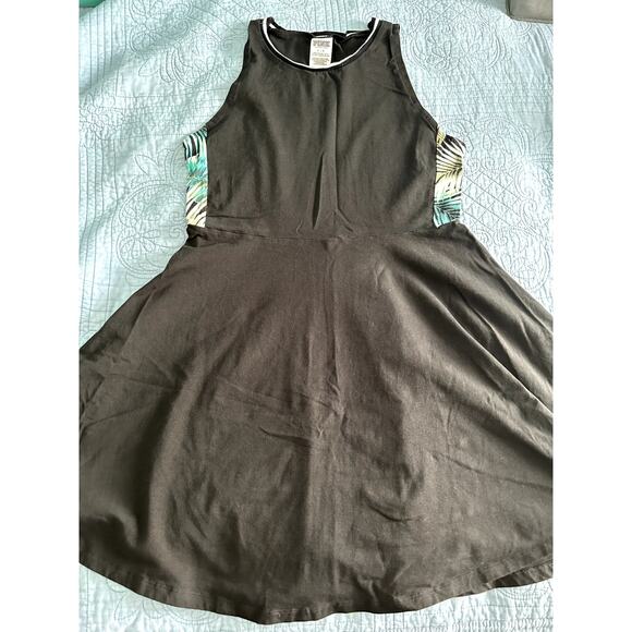 Women Victoria Secret PINK Dress Size Large Black with Floral Pre Owned - Picture 1 of 6